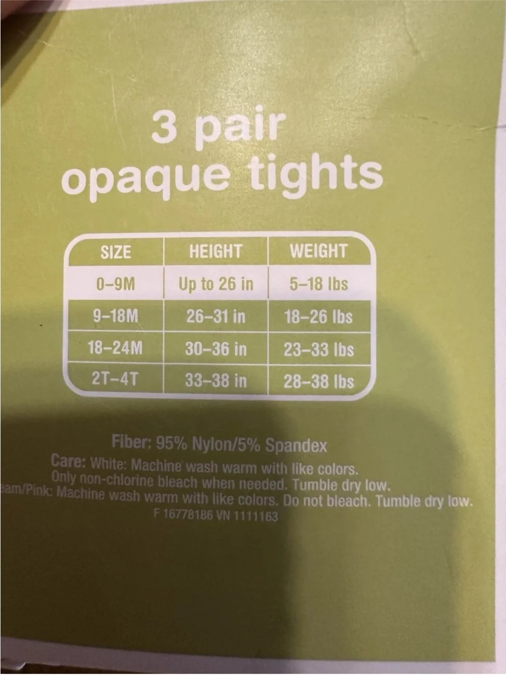 Garanimals Circo Baby Girls Opaque Tights 0-9M 6-18M Pink White Lot 5 Pair